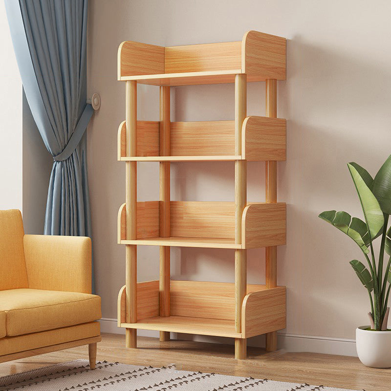 Open Back Standard Bookshelf Engineered Wood Bookcase for Study Room 15.7"L x 9.4"W x 43.3"H Natural Clearhalo 'Bookcases' 'furn' 'furn_bookcases' 'Furniture' 'Office Furniture' 7053784