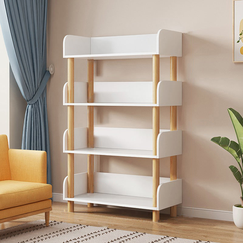Open Back Standard Bookshelf Engineered Wood Bookcase for Study Room 23.6"L x 9.4"W x 43.3"H White Clearhalo 'Bookcases' 'furn' 'furn_bookcases' 'Furniture' 'Office Furniture' 7053785
