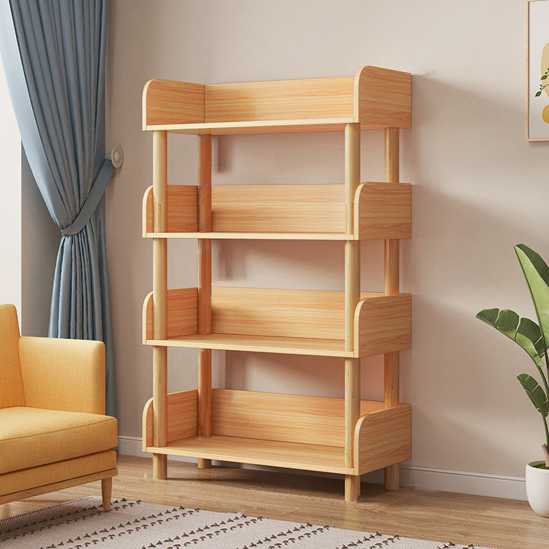 Open Back Standard Bookshelf Engineered Wood Bookcase for Study Room 23.6"L x 9.4"W x 43.3"H Natural Clearhalo 'Bookcases' 'furn' 'furn_bookcases' 'Furniture' 'Office Furniture' 7053786