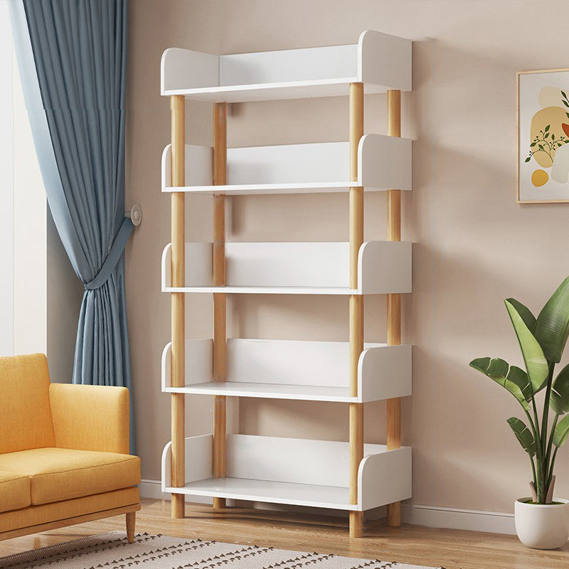 Open Back Standard Bookshelf Engineered Wood Bookcase for Study Room 23.6"L x 9.4"W x 53.9"H White Clearhalo 'Bookcases' 'furn' 'furn_bookcases' 'Furniture' 'Office Furniture' 7053787