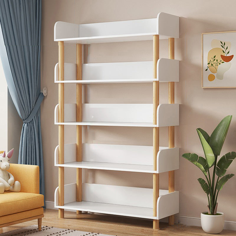 Open Back Standard Bookshelf Engineered Wood Bookcase for Study Room 31.5"L x 9.4"W x 43.3"H White Clearhalo 'Bookcases' 'furn' 'furn_bookcases' 'Furniture' 'Office Furniture' 7053789
