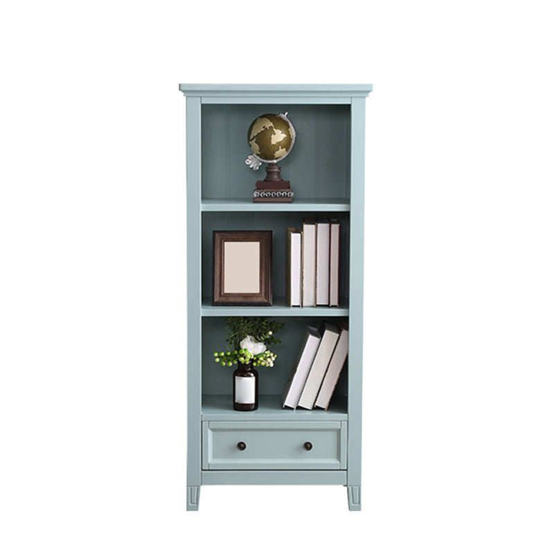 Modern Closed Back Standard Bookshelf Wooden Bookcase with Shelves for Study Room 31"L x 15"W x 53"H Cyan Clearhalo 'Bookcases' 'furn' 'furn_bookcases' 'Furniture' 'Office Furniture' 7053846