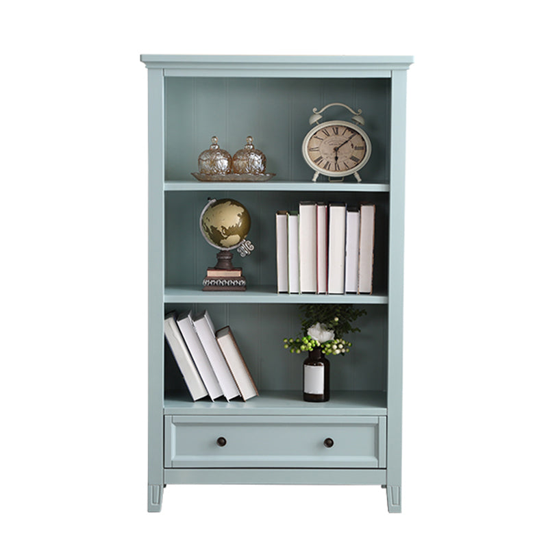 Modern Closed Back Standard Bookshelf Wooden Bookcase with Shelves for Study Room 43"L x 12"W x 49"H Cyan Clearhalo 'Bookcases' 'furn' 'furn_bookcases' 'Furniture' 'Office Furniture' 7053847