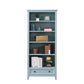 Modern Closed Back Standard Bookshelf Wooden Bookcase with Shelves for Study Room 31"L x 15"W x 71"H Cyan Clearhalo 'Bookcases' 'furn' 'furn_bookcases' 'Furniture' 'Office Furniture' 7053851