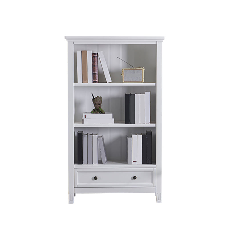Modern Closed Back Standard Bookshelf Wooden Bookcase with Shelves for Study Room 43"L x 12"W x 49"H White Clearhalo 'Bookcases' 'furn' 'furn_bookcases' 'Furniture' 'Office Furniture' 7053861