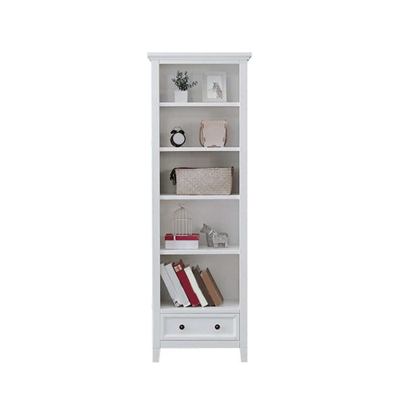 Modern Closed Back Standard Bookshelf Wooden Bookcase with Shelves for Study Room 23.6"L x 15"W x 70.9"H White Clearhalo 'Bookcases' 'furn' 'furn_bookcases' 'Furniture' 'Office Furniture' 7053862