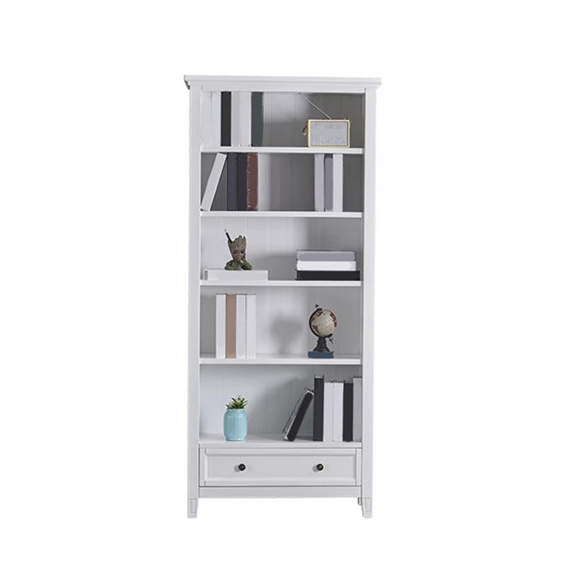 Modern Closed Back Standard Bookshelf Wooden Bookcase with Shelves for Study Room 31"L x 15"W x 71"H White Clearhalo 'Bookcases' 'furn' 'furn_bookcases' 'Furniture' 'Office Furniture' 7053863