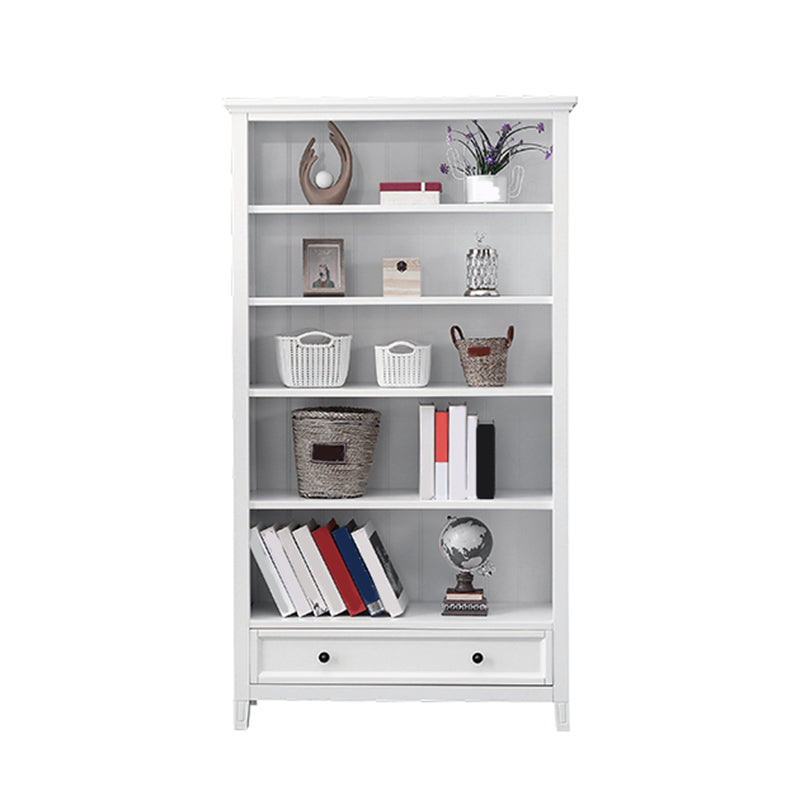Modern Closed Back Standard Bookshelf Wooden Bookcase with Shelves for Study Room 39"L x 15"W x 71"H White Clearhalo 'Bookcases' 'furn' 'furn_bookcases' 'Furniture' 'Office Furniture' 7053864