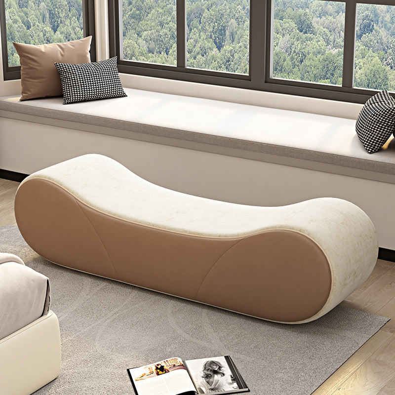 Modern Cushioned Seating Bench Entryway and Bedroom Bench , 20" W Coffee Clearhalo 'Benches' 'Chairs & Seating' 'furn' 'furn_benches' 'Furniture' 'Living Room Furniture' 7054203