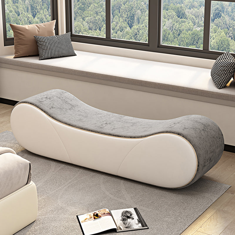 Modern Cushioned Seating Bench Entryway and Bedroom Bench , 20" W Grey Clearhalo 'Benches' 'Chairs & Seating' 'furn' 'furn_benches' 'Furniture' 'Living Room Furniture' 7054205
