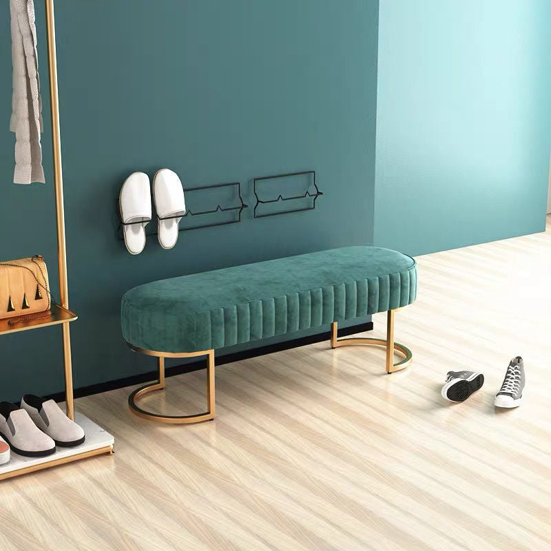 Modern Entryway Bench Cushioned Metal Seating Bench , 12.5 Inch W Clearhalo 'Benches' 'Chairs & Seating' 'furn' 'furn_benches' 'Furniture' 'Living Room Furniture' 7054271