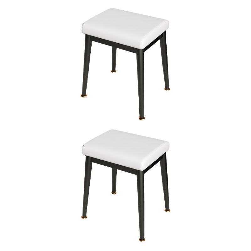 Fabric Standard Stool Modern Style Simple Household Rectangular Stool White 2 Piece Set Black Clearhalo 'furn' 'furn_ottomans_poufs' 'Furniture' 'Living Room Furniture' 'Ottomans & Poufs' 'ottomans_poufs' 7055605