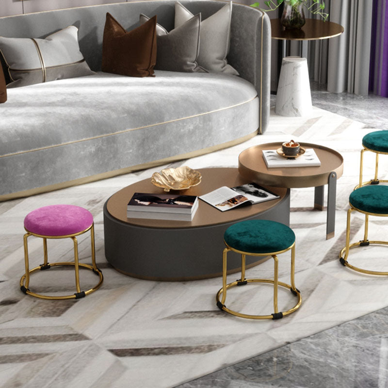 Fabric Standard Stool Modern Style Simple Household Round Stool Clearhalo 'furn' 'furn_ottomans_poufs' 'Furniture' 'Living Room Furniture' 'Ottomans & Poufs' 'ottomans_poufs' 7055614