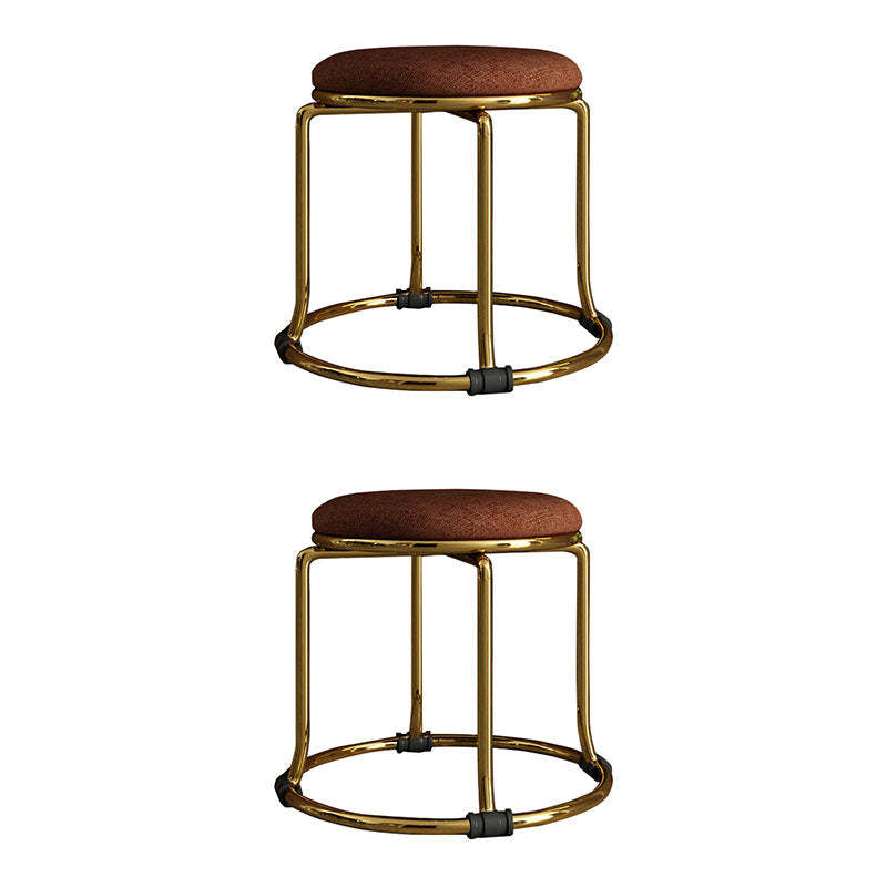 Fabric Standard Stool Modern Style Simple Household Round Stool Linen Coffee 2 Piece Set Clearhalo 'furn' 'furn_ottomans_poufs' 'Furniture' 'Living Room Furniture' 'Ottomans & Poufs' 'ottomans_poufs' 7055632