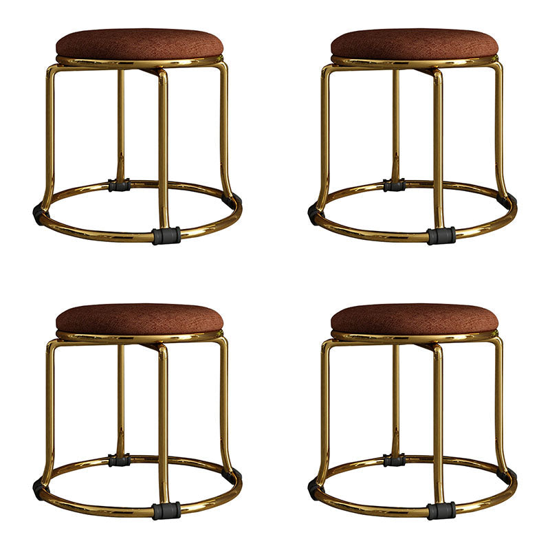 Fabric Standard Stool Modern Style Simple Household Round Stool Linen Coffee 4 Piece Set Clearhalo 'furn' 'furn_ottomans_poufs' 'Furniture' 'Living Room Furniture' 'Ottomans & Poufs' 'ottomans_poufs' 7055633