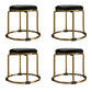 Fabric Standard Stool Modern Style Simple Household Round Stool Velvet Black 4 Piece Set Clearhalo 'furn' 'furn_ottomans_poufs' 'Furniture' 'Living Room Furniture' 'Ottomans & Poufs' 'ottomans_poufs' 7055639
