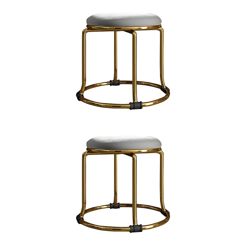 Fabric Standard Stool Modern Style Simple Household Round Stool Velvet Gray 2 Piece Set Clearhalo 'furn' 'furn_ottomans_poufs' 'Furniture' 'Living Room Furniture' 'Ottomans & Poufs' 'ottomans_poufs' 7055640