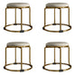 Fabric Standard Stool Modern Style Simple Household Round Stool Linen Khaki 4 Piece Set Clearhalo 'furn' 'furn_ottomans_poufs' 'Furniture' 'Living Room Furniture' 'Ottomans & Poufs' 'ottomans_poufs' 7055643
