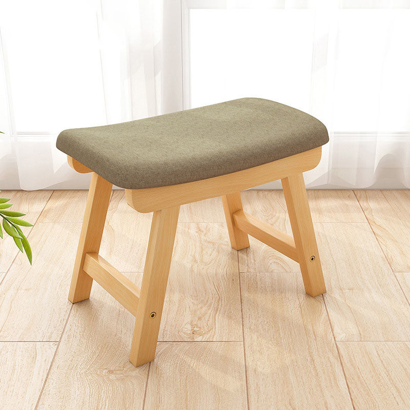 Cotton Standard Stool Modern Style Simple Household Rectangular Stool 14"L x 10"W x 11"H Khaki 1 Piece Clearhalo 'furn' 'furn_ottomans_poufs' 'Furniture' 'Living Room Furniture' 'Ottomans & Poufs' 'ottomans_poufs' 7055658