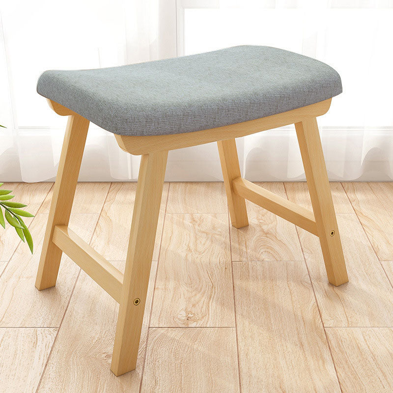 Cotton Standard Stool Modern Style Simple Household Rectangular Stool 20"L x 12"W x 16"H Gray 1 Piece Clearhalo 'furn' 'furn_ottomans_poufs' 'Furniture' 'Living Room Furniture' 'Ottomans & Poufs' 'ottomans_poufs' 7055671