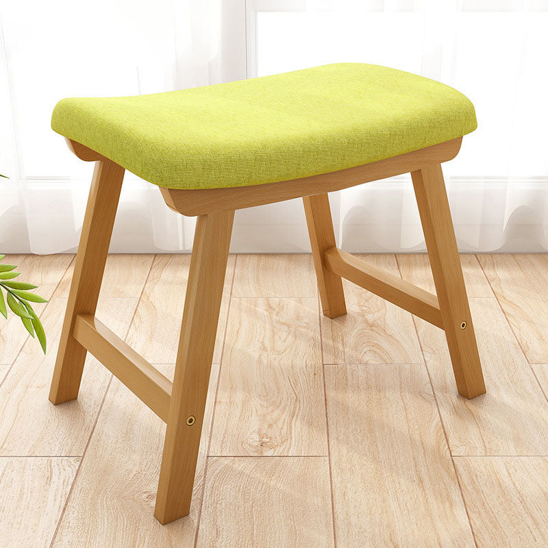 Cotton Standard Stool Modern Style Simple Household Rectangular Stool 20"L x 12"W x 16"H Green 1 Piece Clearhalo 'furn' 'furn_ottomans_poufs' 'Furniture' 'Living Room Furniture' 'Ottomans & Poufs' 'ottomans_poufs' 7055674