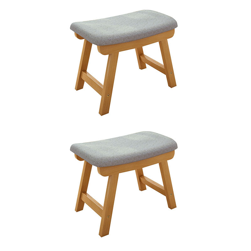 Cotton Standard Stool Modern Style Simple Household Rectangular Stool 14"L x 10"W x 11"H Light Gray 2 Piece Set Clearhalo 'furn' 'furn_ottomans_poufs' 'Furniture' 'Living Room Furniture' 'Ottomans & Poufs' 'ottomans_poufs' 7055682