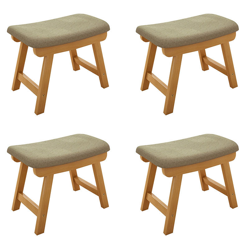 Cotton Standard Stool Modern Style Simple Household Rectangular Stool 14"L x 10"W x 11"H Brown 4 Piece Set Clearhalo 'furn' 'furn_ottomans_poufs' 'Furniture' 'Living Room Furniture' 'Ottomans & Poufs' 'ottomans_poufs' 7055687