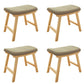Cotton Standard Stool Modern Style Simple Household Rectangular Stool 20"L x 12"W x 16"H Khaki 4 Piece Set Clearhalo 'furn' 'furn_ottomans_poufs' 'Furniture' 'Living Room Furniture' 'Ottomans & Poufs' 'ottomans_poufs' 7055691