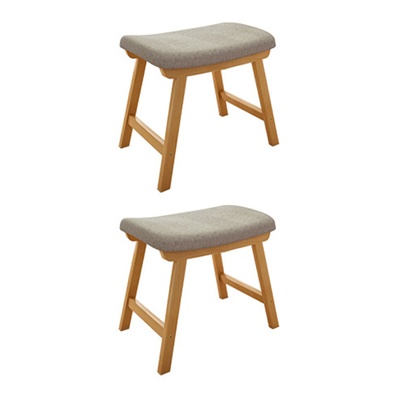Cotton Standard Stool Modern Style Simple Household Rectangular Stool 20"L x 12"W x 16"H Light Gray 2 Piece Set Clearhalo 'furn' 'furn_ottomans_poufs' 'Furniture' 'Living Room Furniture' 'Ottomans & Poufs' 'ottomans_poufs' 7055698