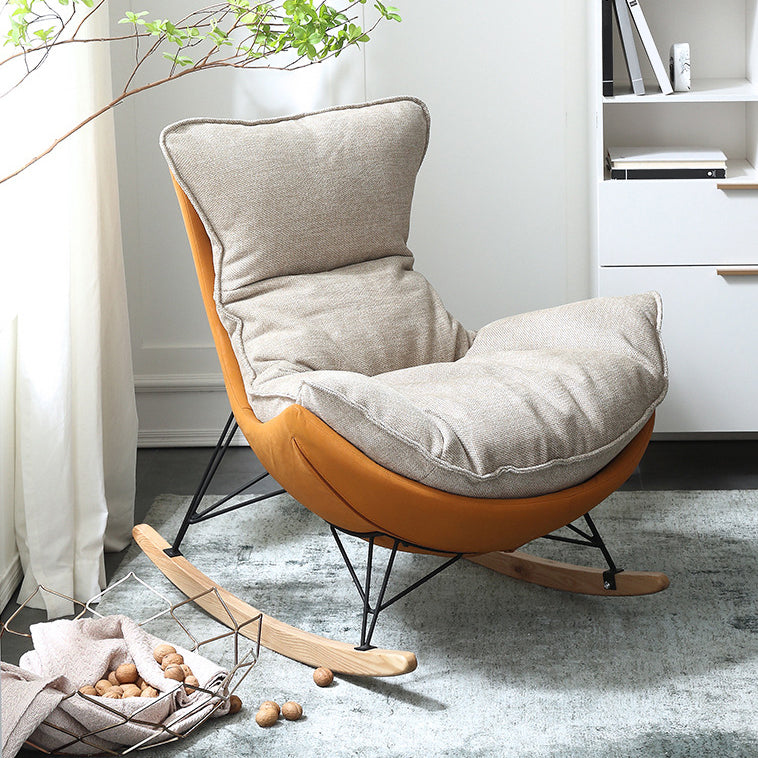 Modern Style Rocking Chair Indoor Sofa Rocking Chair with Cushion Coffee Clearhalo 'Chairs & Seating' 'furn' 'furn_rocking_chairs' 'Furniture' 'Living Room Furniture' 'Rocking Chairs' 'rocking_chairs' 7055716