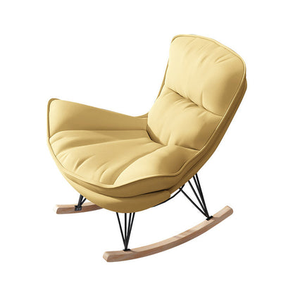 Indoor Leisure Lazy Sofa Chair Modern Style Upholstered Rocking Chair Rocking Chair Yellow Clearhalo 'Chairs & Seating' 'furn' 'furn_rocking_chairs' 'Furniture' 'Living Room Furniture' 'Rocking Chairs' 'rocking_chairs' 7055781