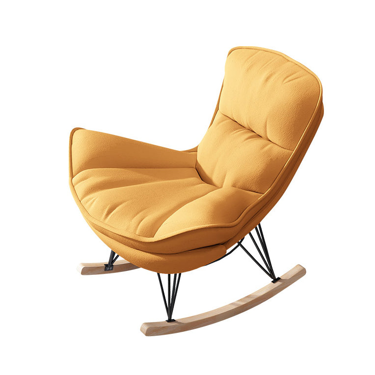 Indoor Leisure Lazy Sofa Chair Modern Style Upholstered Rocking Chair Rocking Chair Orange Clearhalo 'Chairs & Seating' 'furn' 'furn_rocking_chairs' 'Furniture' 'Living Room Furniture' 'Rocking Chairs' 'rocking_chairs' 7055783