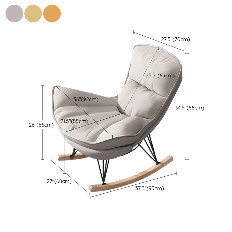 Indoor Leisure Lazy Sofa Chair Modern Style Upholstered Rocking Chair Clearhalo 'Chairs & Seating' 'furn' 'furn_rocking_chairs' 'Furniture' 'Living Room Furniture' 'Rocking Chairs' 'rocking_chairs' 7055789