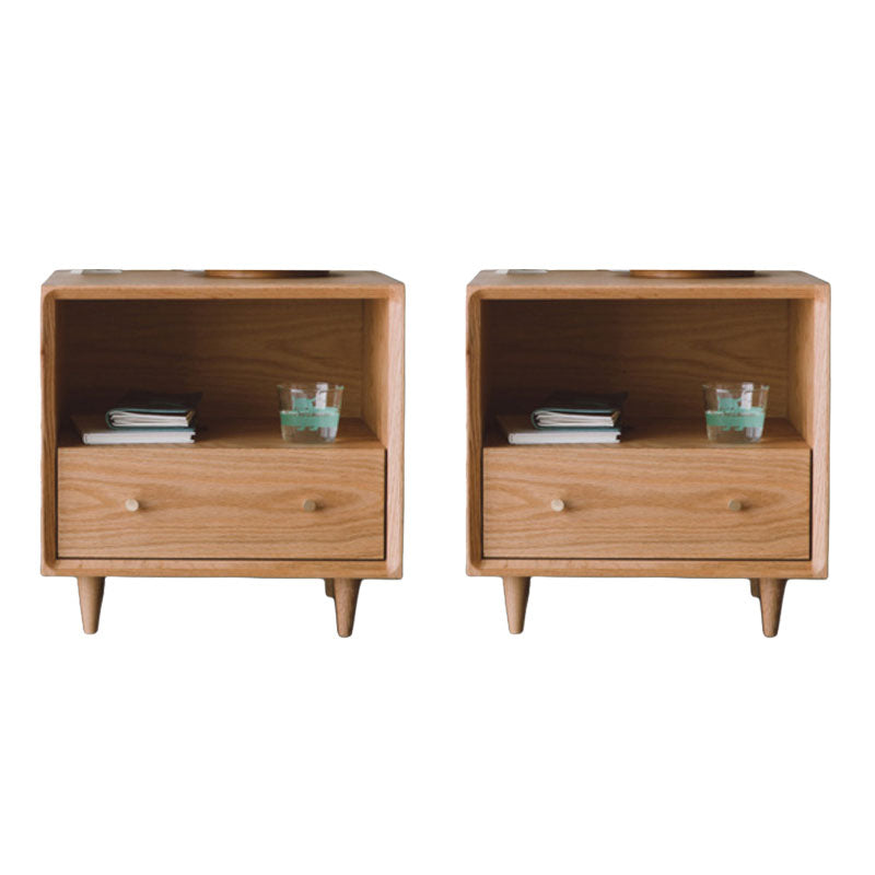 Modern Bed Nightstand Drawers Included Pine Night Table for Bedroom Cherry 2 Piece Set Clearhalo 'Bedroom Furniture' 'furn' 'furn_night_stand' 'Furniture' 'night_stand' 'Nightstands' 7056412