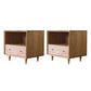 Modern Bed Nightstand Drawers Included Pine Night Table for Bedroom Natural 2 Piece Set Clearhalo 'Bedroom Furniture' 'furn' 'furn_night_stand' 'Furniture' 'night_stand' 'Nightstands' 7056414