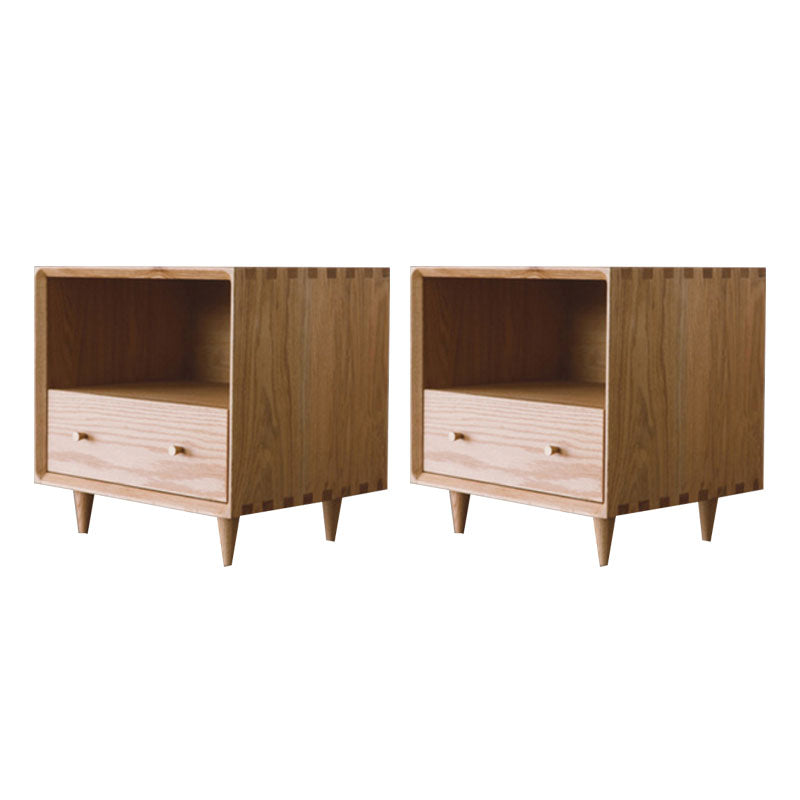 Modern Bed Nightstand Drawers Included Pine Night Table for Bedroom Natural 2 Piece Set Clearhalo 'Bedroom Furniture' 'furn' 'furn_night_stand' 'Furniture' 'night_stand' 'Nightstands' 7056414