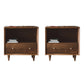 Modern Bed Nightstand Drawers Included Pine Night Table for Bedroom Nut-Brown 2 Piece Set Clearhalo 'Bedroom Furniture' 'furn' 'furn_night_stand' 'Furniture' 'night_stand' 'Nightstands' 7056416