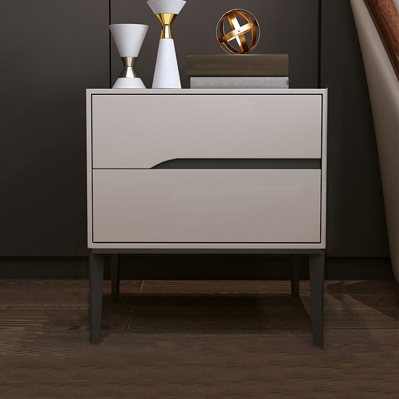 Wooden Accent Table Nightstand Modern Bedside Cabinet with Drawers Off-White 1 Piece Clearhalo 'Bedroom Furniture' 'furn' 'furn_night_stand' 'Furniture' 'night_stand' 'Nightstands' 7056496
