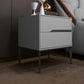 Wooden Accent Table Nightstand Modern Bedside Cabinet with Drawers Light Gray 1 Piece Clearhalo 'Bedroom Furniture' 'furn' 'furn_night_stand' 'Furniture' 'night_stand' 'Nightstands' 7056497