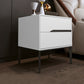 Wooden Accent Table Nightstand Modern Bedside Cabinet with Drawers White 1 Piece Clearhalo 'Bedroom Furniture' 'furn' 'furn_night_stand' 'Furniture' 'night_stand' 'Nightstands' 7056499