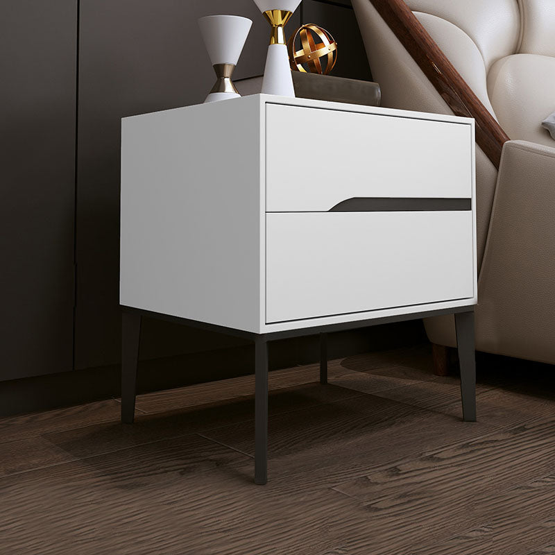 Wooden Accent Table Nightstand Modern Bedside Cabinet with Drawers White 1 Piece Clearhalo 'Bedroom Furniture' 'furn' 'furn_night_stand' 'Furniture' 'night_stand' 'Nightstands' 7056499