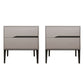 Wooden Accent Table Nightstand Modern Bedside Cabinet with Drawers Off-White 2 Piece Set Clearhalo 'Bedroom Furniture' 'furn' 'furn_night_stand' 'Furniture' 'night_stand' 'Nightstands' 7056503