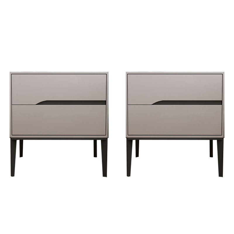 Wooden Accent Table Nightstand Modern Bedside Cabinet with Drawers Off-White 2 Piece Set Clearhalo 'Bedroom Furniture' 'furn' 'furn_night_stand' 'Furniture' 'night_stand' 'Nightstands' 7056503