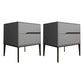 Wooden Accent Table Nightstand Modern Bedside Cabinet with Drawers Light Gray 2 Piece Set Clearhalo 'Bedroom Furniture' 'furn' 'furn_night_stand' 'Furniture' 'night_stand' 'Nightstands' 7056505