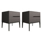 Wooden Accent Table Nightstand Modern Bedside Cabinet with Drawers Dark Gray 2 Piece Set Clearhalo 'Bedroom Furniture' 'furn' 'furn_night_stand' 'Furniture' 'night_stand' 'Nightstands' 7056509