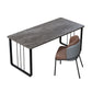 Contemporary Rectangle Writing Desk Antique Finish Office Desk with Metal Legs
