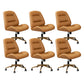 Modern Armless Office Chair Leather Tilt Mechanism No Distressing Desk Chair with Wheels 6 Piece Set Clearhalo 'furn' 'furn_office_chair' 'Furniture' 'Office Chairs' 'Office Furniture' 'office_chair' 7056660