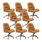 Modern Armless Office Chair Leather Tilt Mechanism No Distressing Desk Chair with Wheels 8 Piece Set Clearhalo 'furn' 'furn_office_chair' 'Furniture' 'Office Chairs' 'Office Furniture' 'office_chair' 7056661