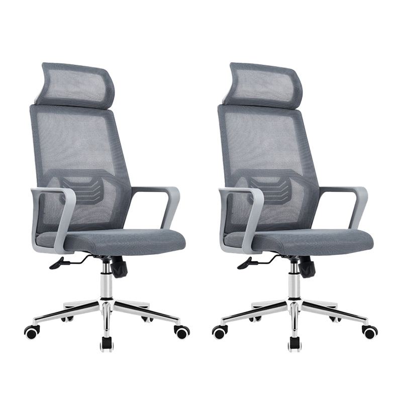 Fixed Arms Office Chair No Distressing Ergonomic Chair with Wheels 2 Piece Set With Headrest Clearhalo 'furn' 'furn_office_chair' 'Furniture' 'Office Chairs' 'Office Furniture' 'office_chair' 7056669