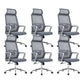 Fixed Arms Office Chair No Distressing Ergonomic Chair with Wheels 6 Piece Set With Headrest Clearhalo 'furn' 'furn_office_chair' 'Furniture' 'Office Chairs' 'Office Furniture' 'office_chair' 7056673